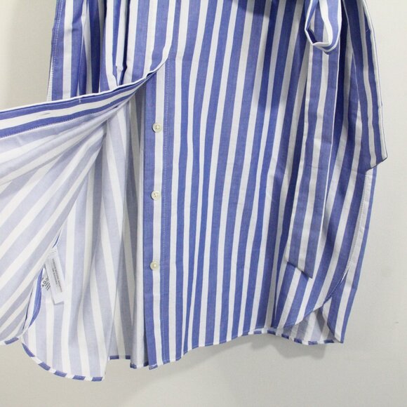 Loft Striped Shirt Dress Medium NEW Women Button Front Cotton Puff Sleeve - Picture 7 of 9